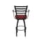 Holland Bar Stool Co Jackie with Arms 25 in. Swivel Counter Stool with Black Wrinkle Finish and Graph Ruby Seat 415 - alternate 6